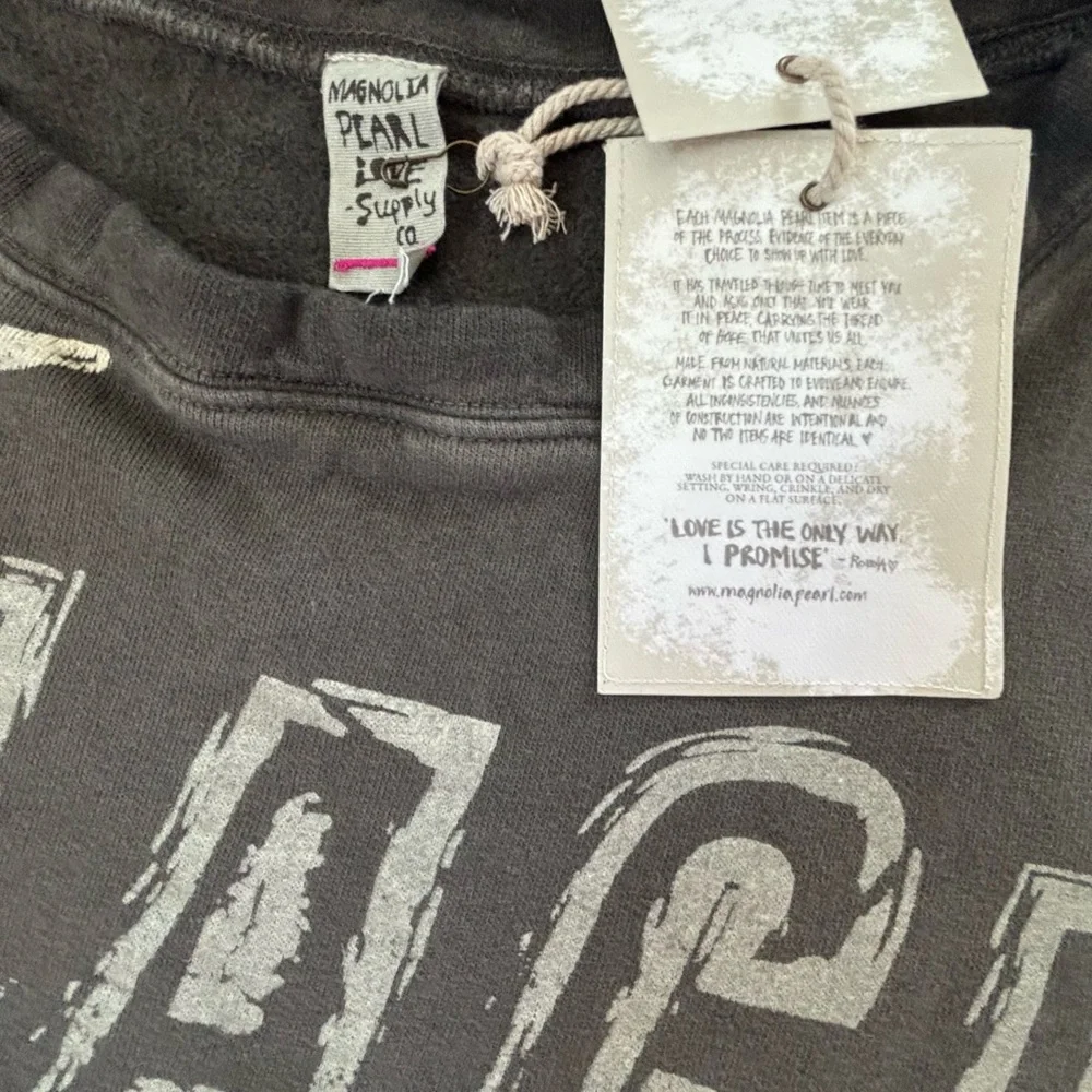 NWT! Magnolia Pearl Gray Black Sabbath Graphic Sweatshirt Floral ~ OS - Picture 14 of 15